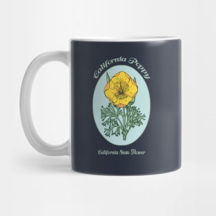 California Golden Poppy retro - vintage design Mug